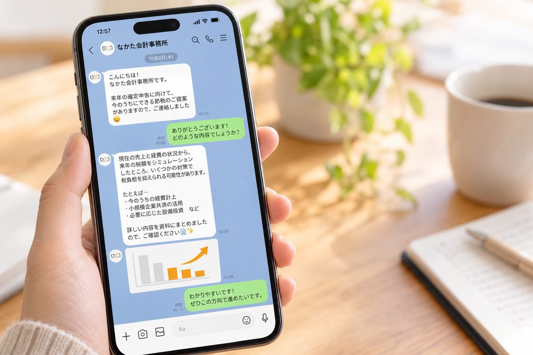 LINEで届いた来年の税金シミュレーションと節税提案